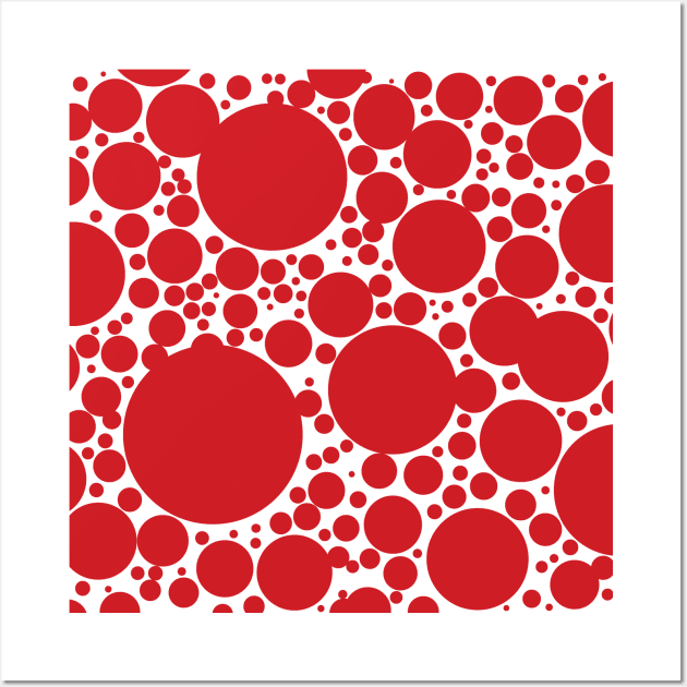 Red Polka Dots Pattern Wall Art by TintedRed